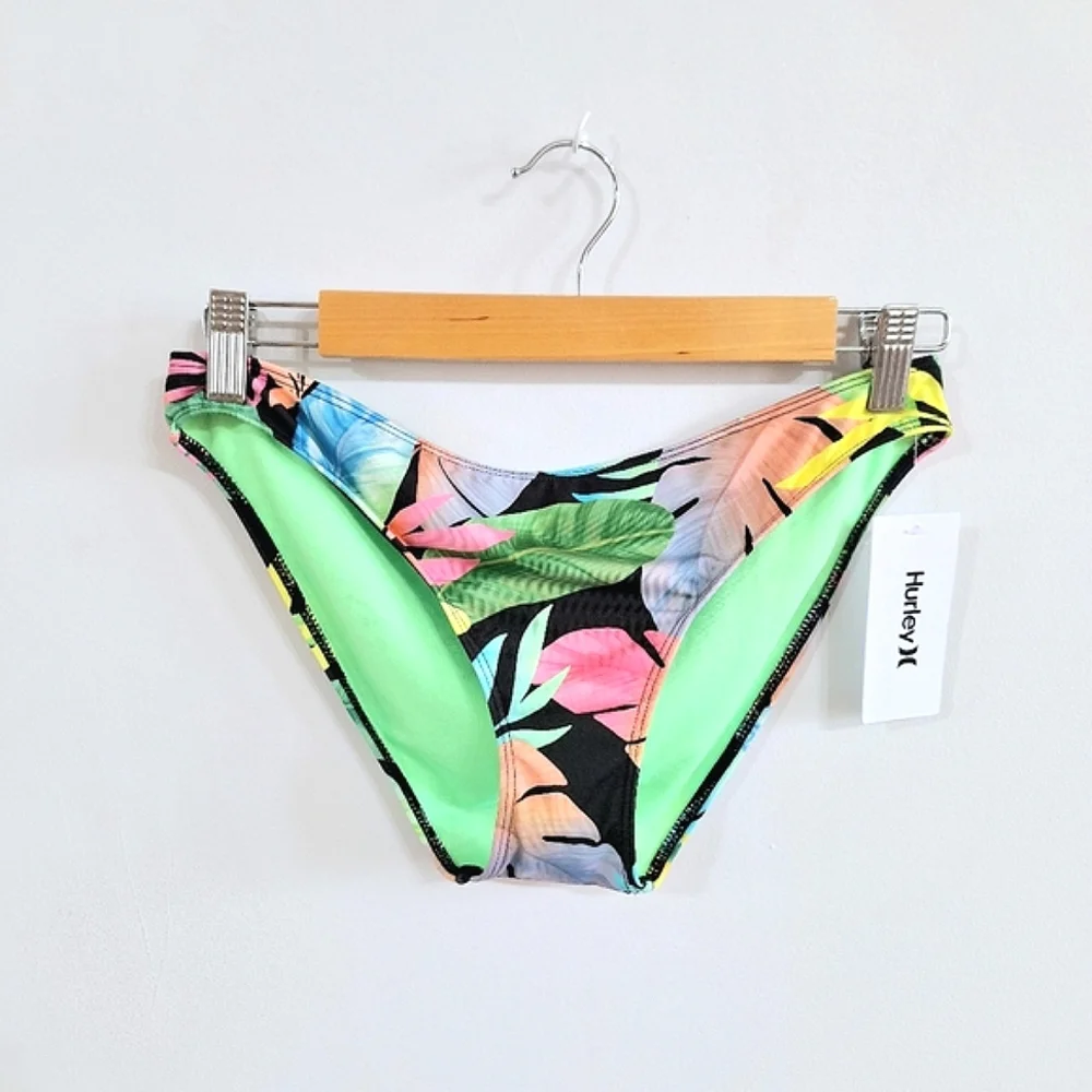 Hurley Paradise Tropical Moderate Bikini Bottom – Medium NWT